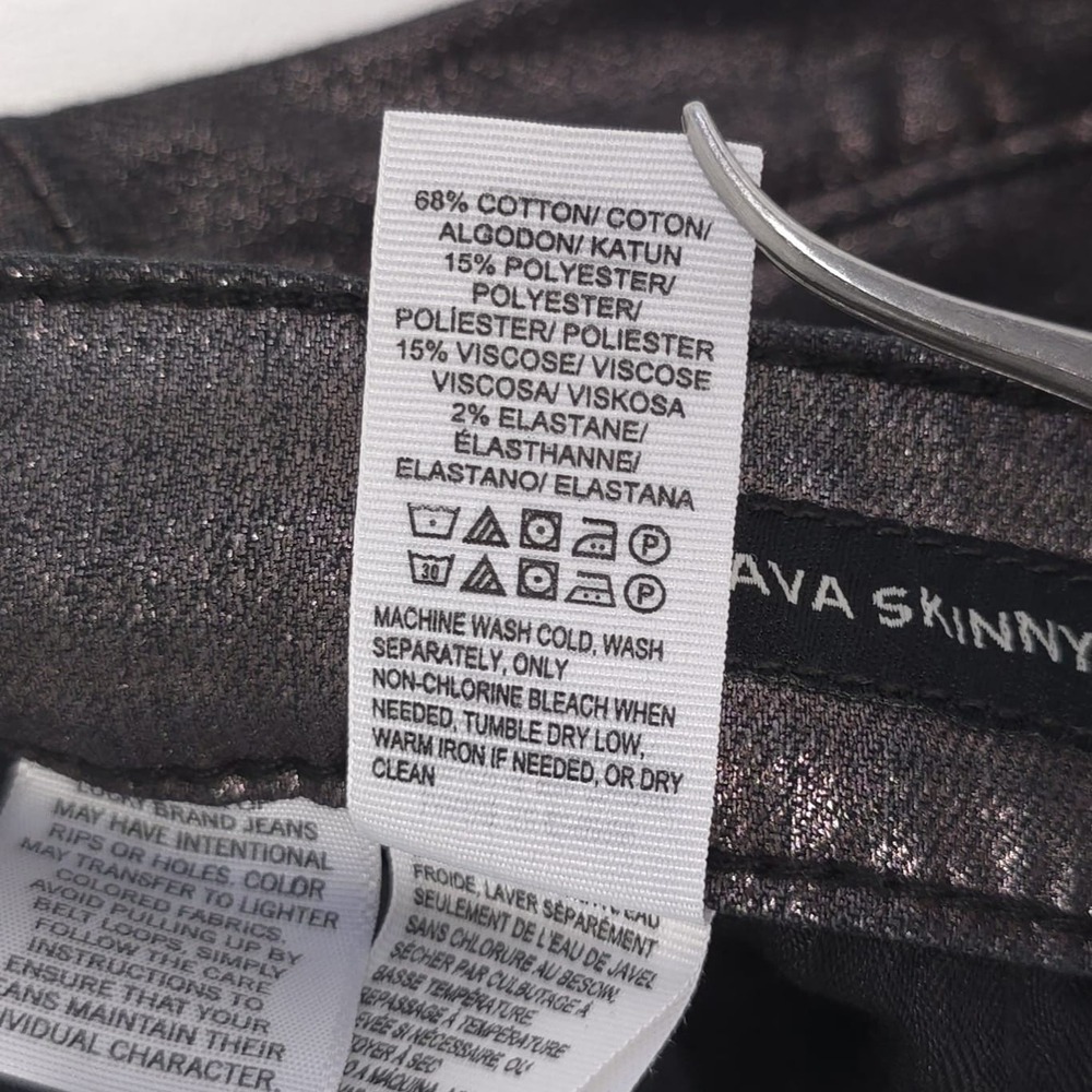 LUCKY BRAND Women's Jeans Ava Skinny Metallic 8‎ Gray Stretch Mid Rise - Picture 12 of 13